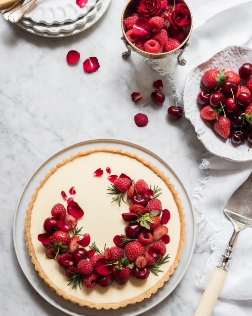 Vanilla Pannacotta Tart with Summer Berries
