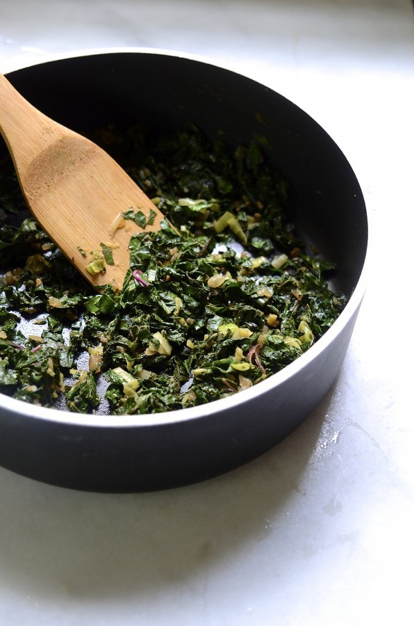 Rainbow coloured Swiss chard frittata