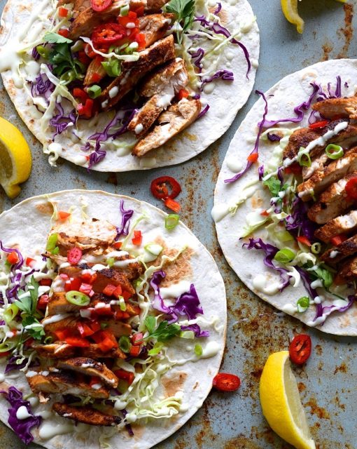 Healthy chicken tacos