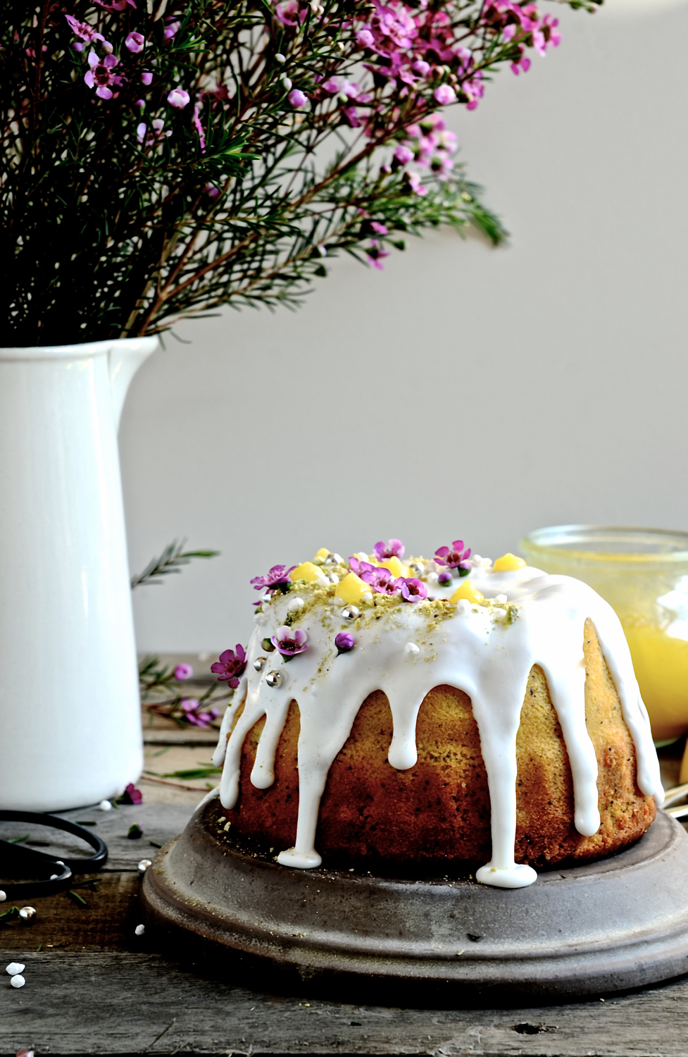 Lemon curd poppy seed Bundt