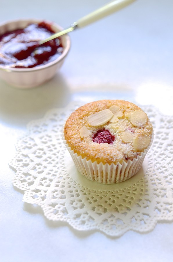 White chocolate raspberry muffins