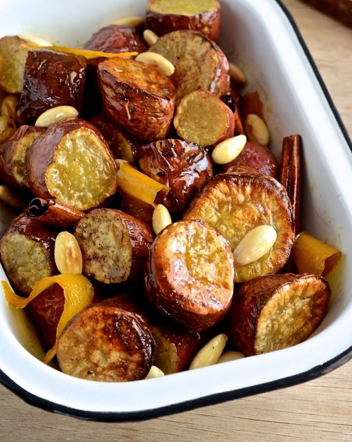 Honey roasted sweet potatoes