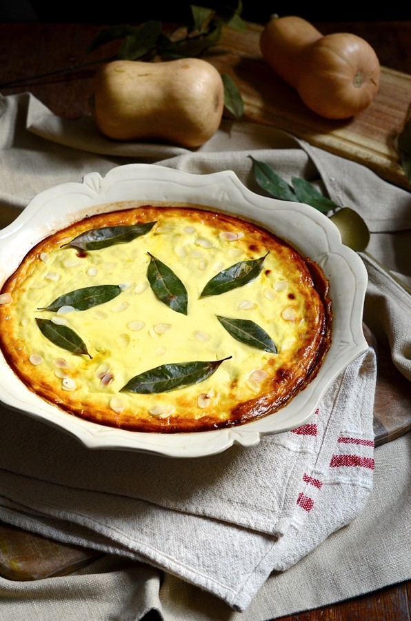 Roast butternut and lentil bobotie