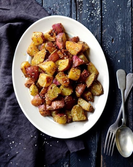 Miso roasted sweet potatoes