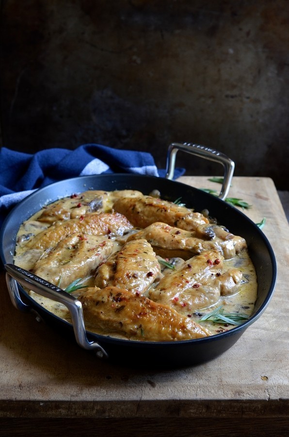 Tarragon cream chicken with pink peppercorns