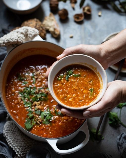 Harira Vegetable soup with barley and quinoa