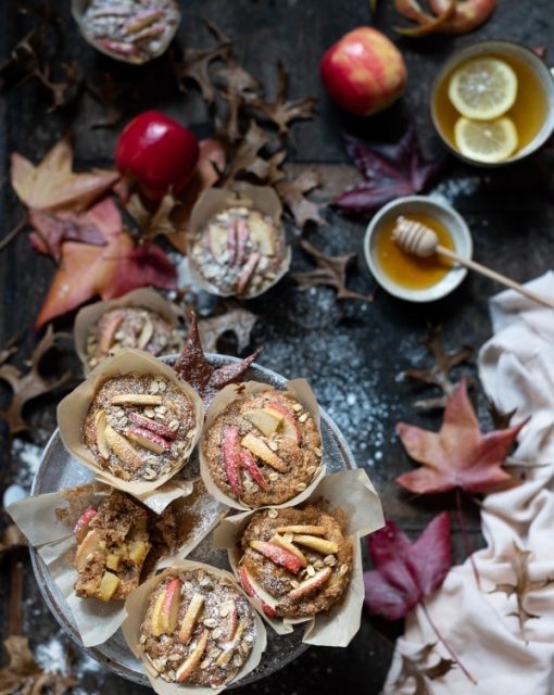 Green tea apple muffins