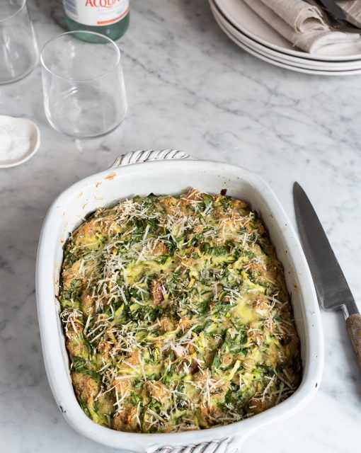 Ottolenghi's Courgette and ciabatta frittata