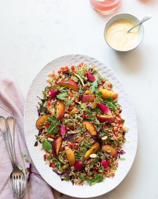 Wild rice salad with sweet peppers