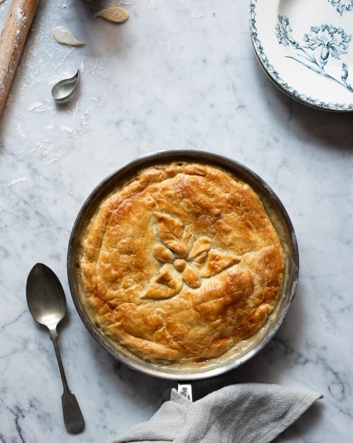 Chicken and leek pie