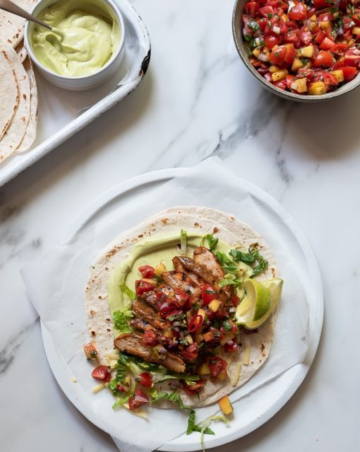 Harissa chicken tacos