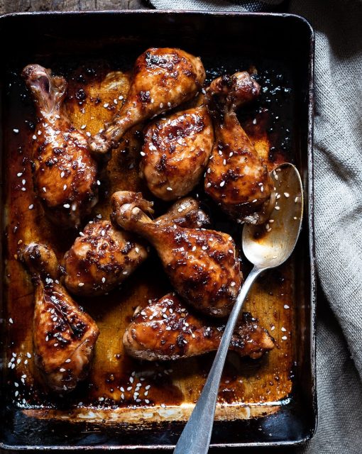 Sticky honey and soy chicken drumsticks