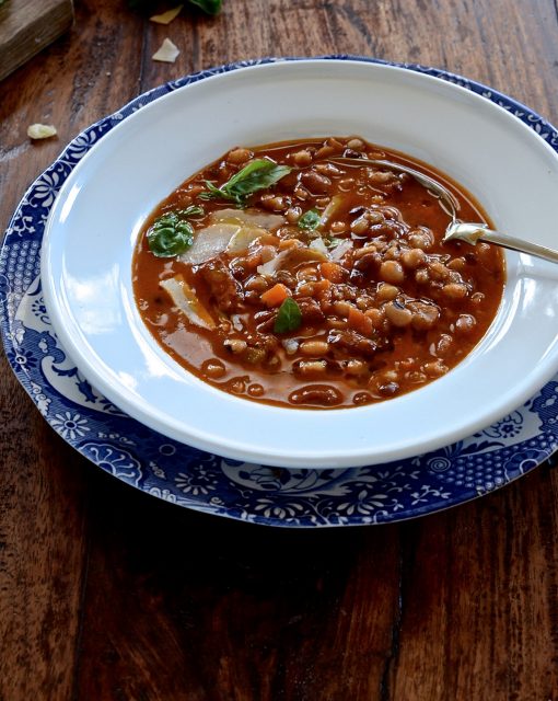 Tuscan farro bean soup_