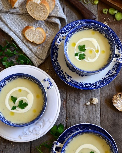 Pear, brie and leek soup