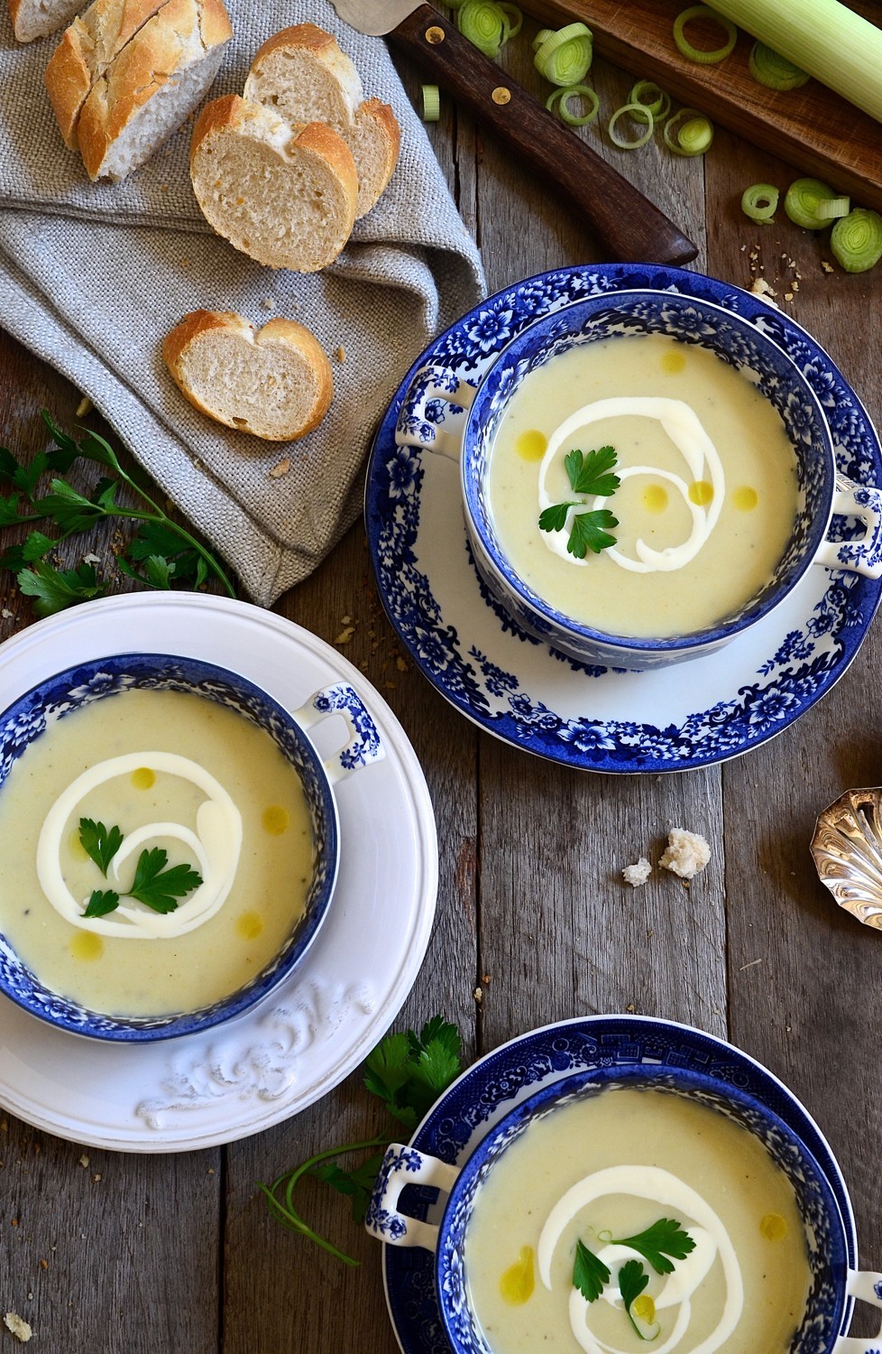 Pear, brie and leek soup