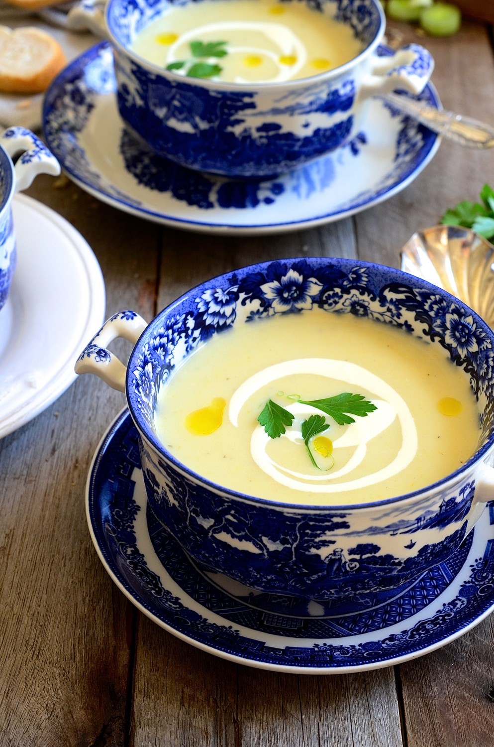 Pear, brie and leek soup