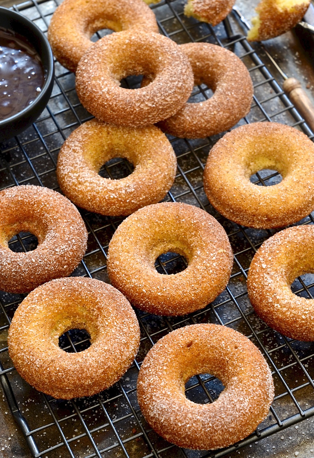 Baked donuts with cinnamon