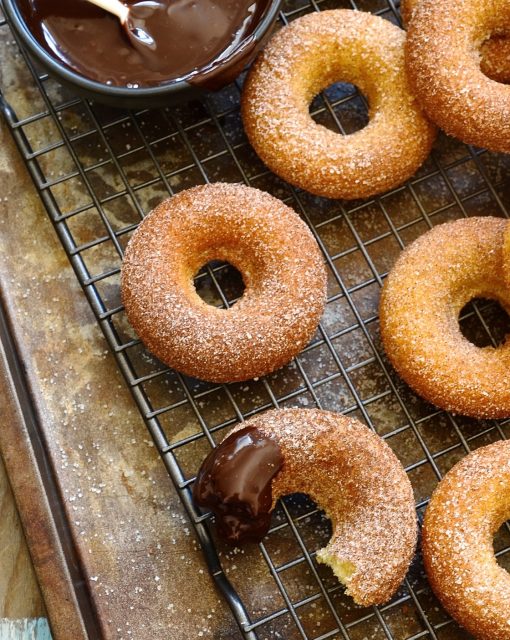 Baked donuts with cinnamon