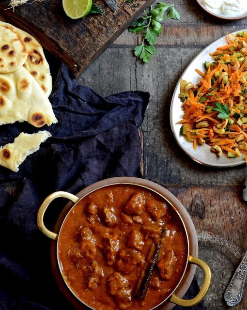 Lamb curry with mango atchar