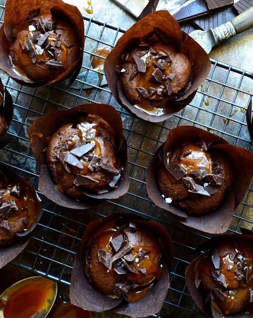 Triple chocolate banana muffins