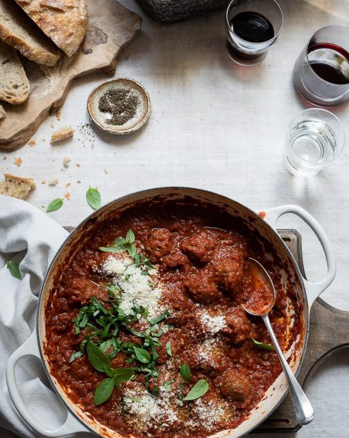 Parmesan Meatballs with Sundried tomato sauce