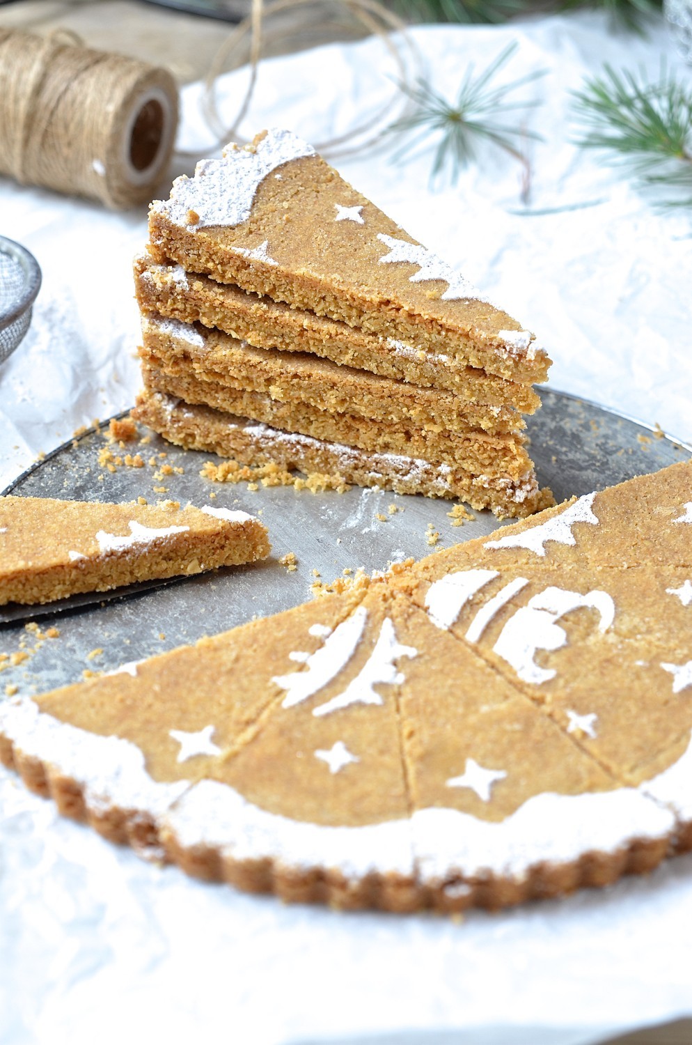 Ginger and oat shortbread