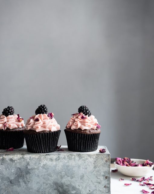 Frilled Devil's Food cupcakes