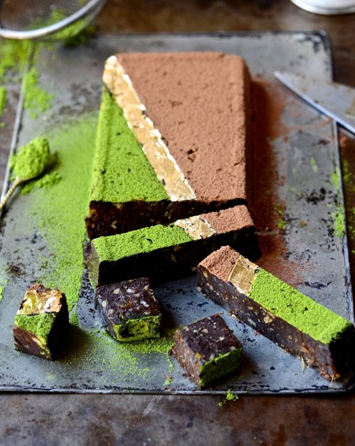 Matcha date fudge