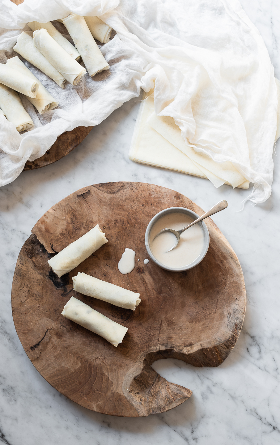 Spring Rolls with herb yoghurt