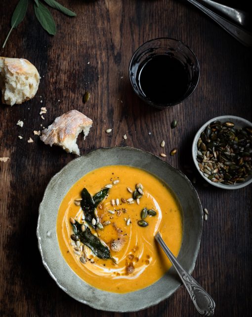 Roast butternut and sweet potato soup