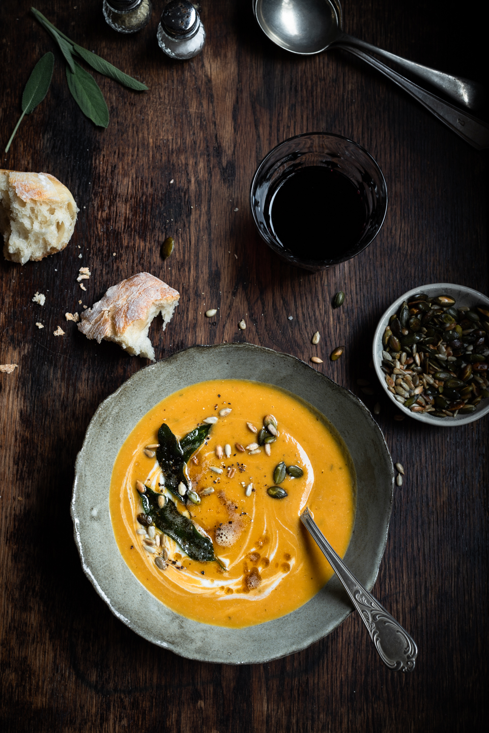 Roast butternut and sweet potato soup