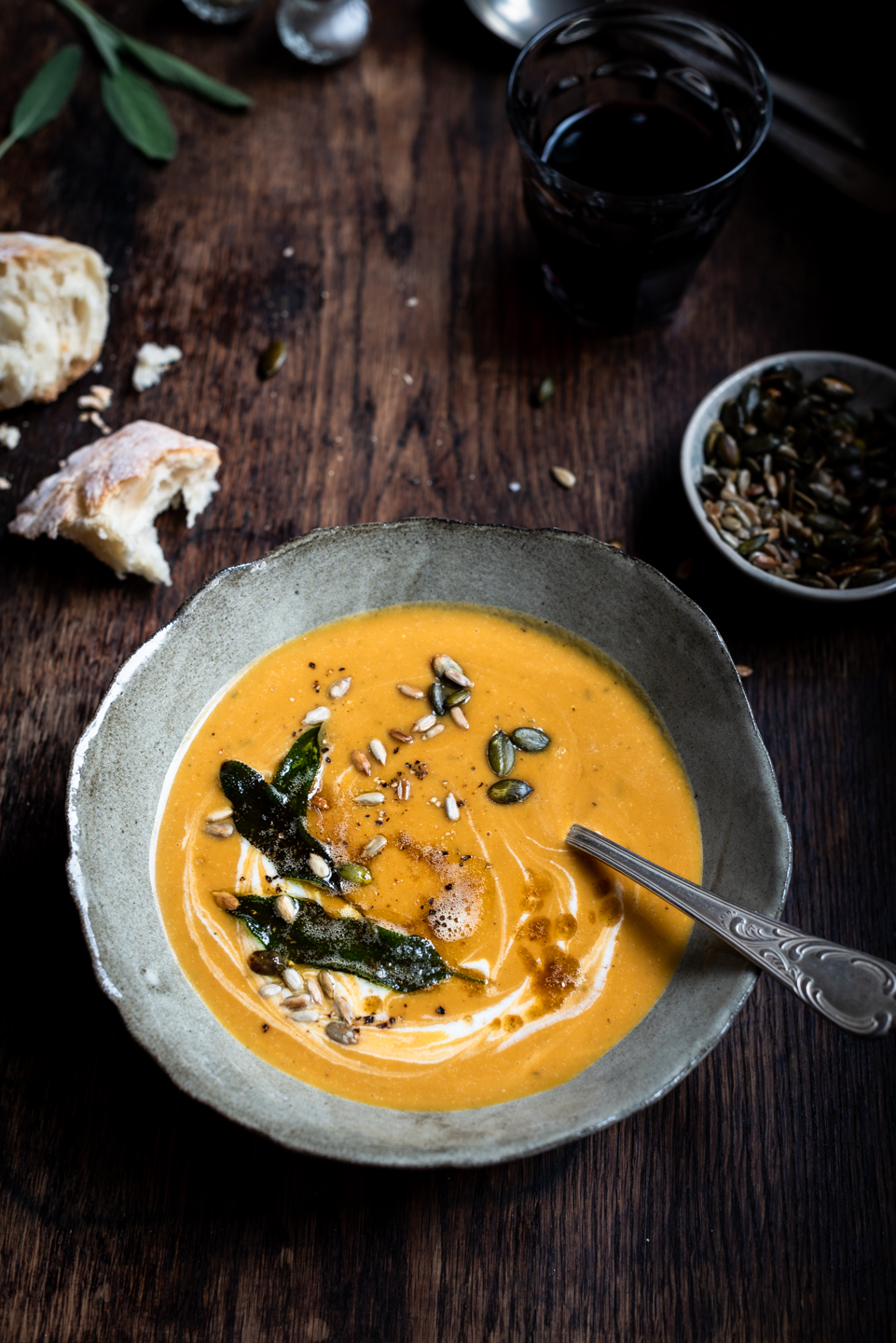 Roast butternut and sweet potato soup