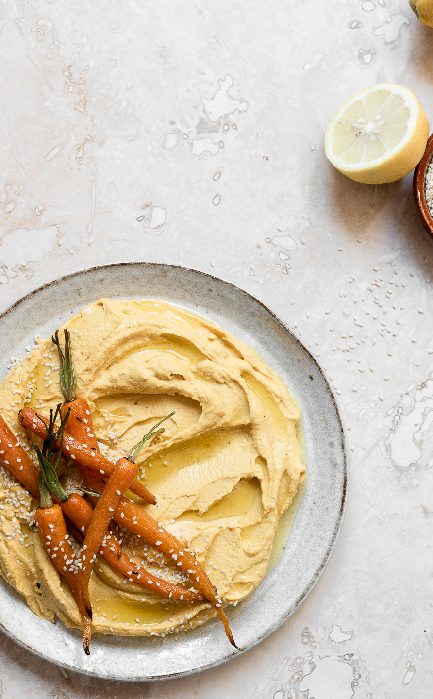 Smooth Roasted carrot hummus