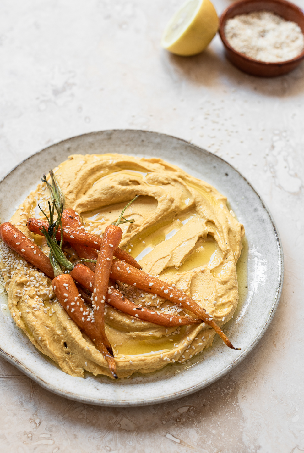 Smooth Roasted carrot hummus