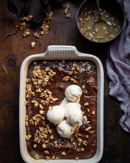 Sticky Fig and Walnut Pudding