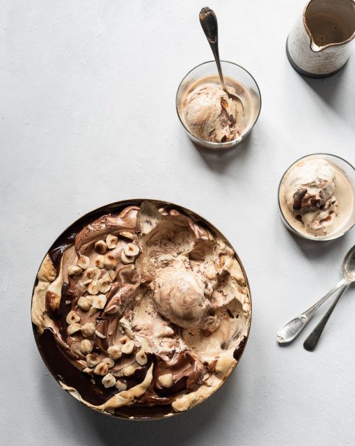 Dalgona & Hazelnut Chocolate swirl Ice Cream