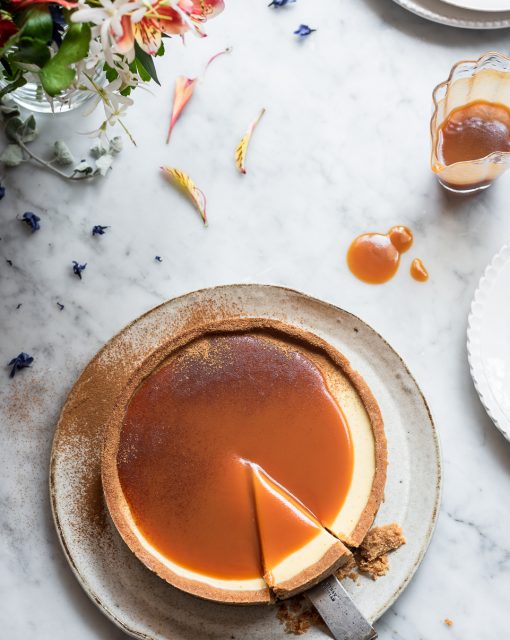 Milk tart Cheesecake with Rum caramel