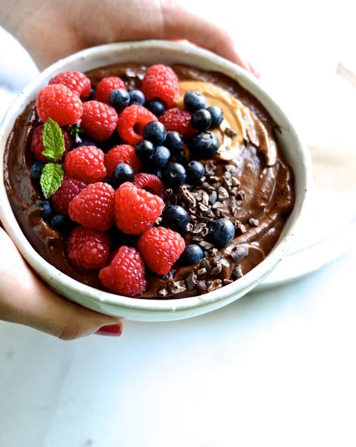 Avocado chocolate breakfast mousse