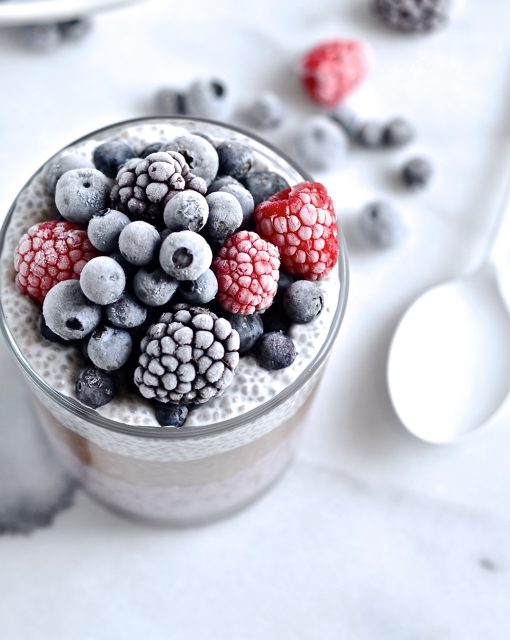 Neapolitan chia berry puddings