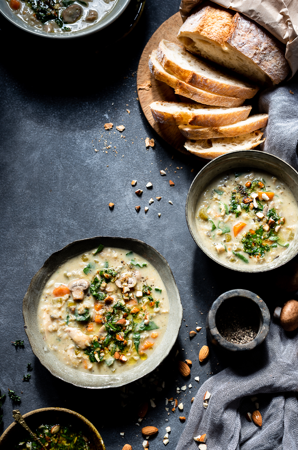 Wild Rice Chicken Soup with Minty Salsa