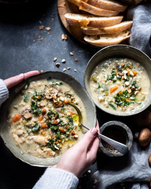 Wild Rice Chicken Soup with Minty Salsa