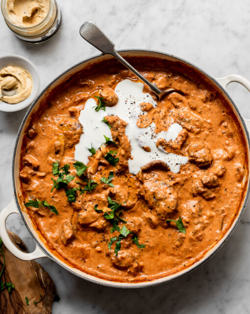 Beef Shin Stroganoff with Truffle Mustard